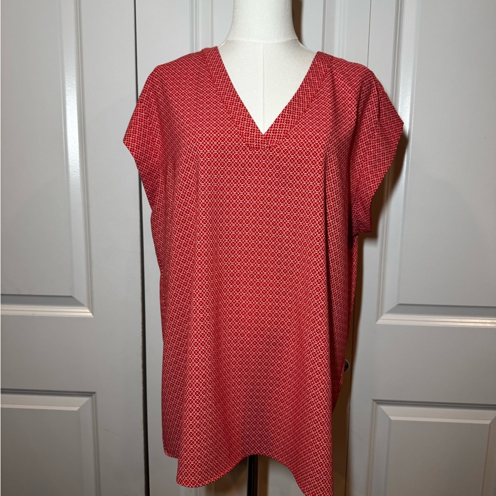 Hilary Radley XXL Red V-Neck Women's Top